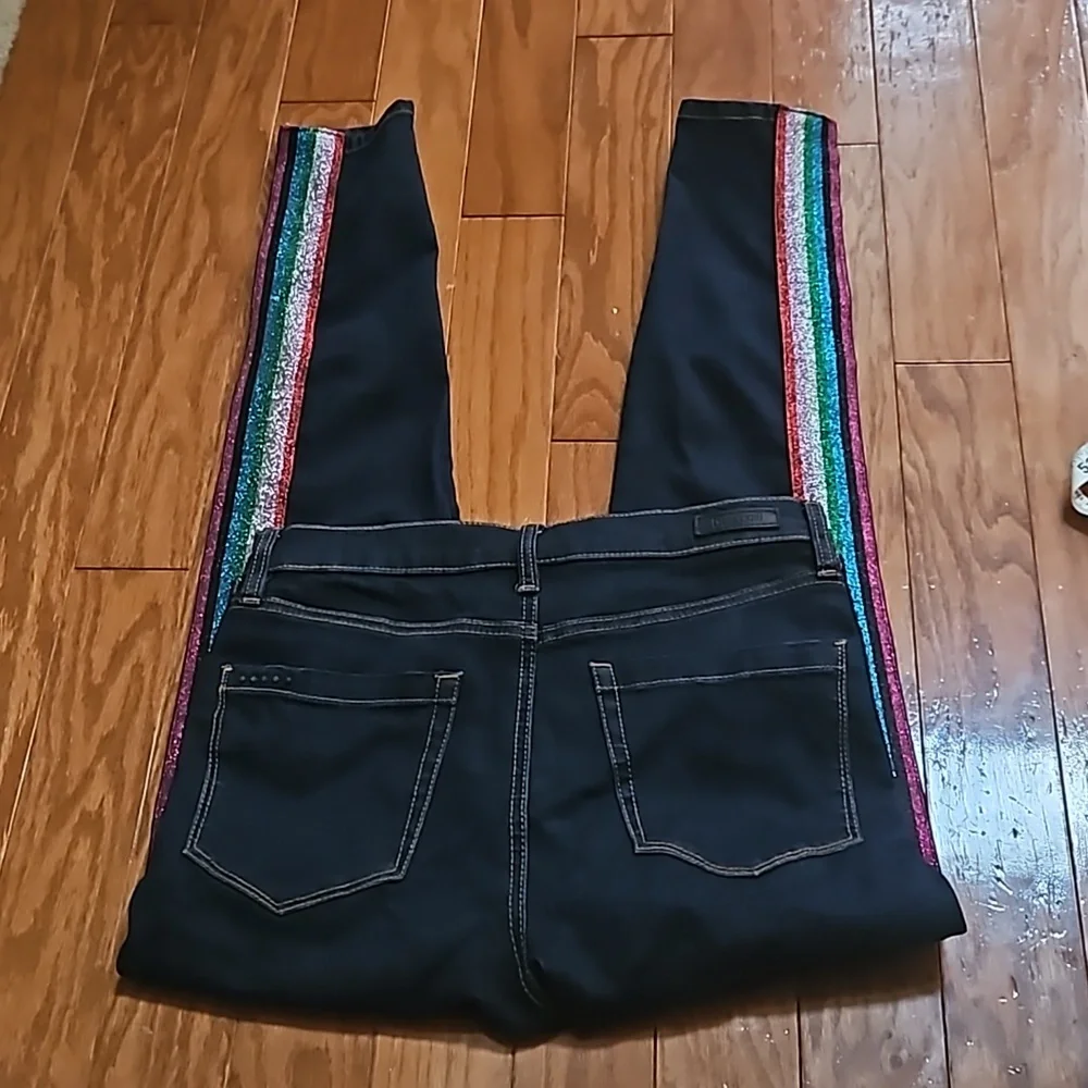 Blank NYC Dark Wash The Bond Skinny Rainbow Tuxudo Jeans